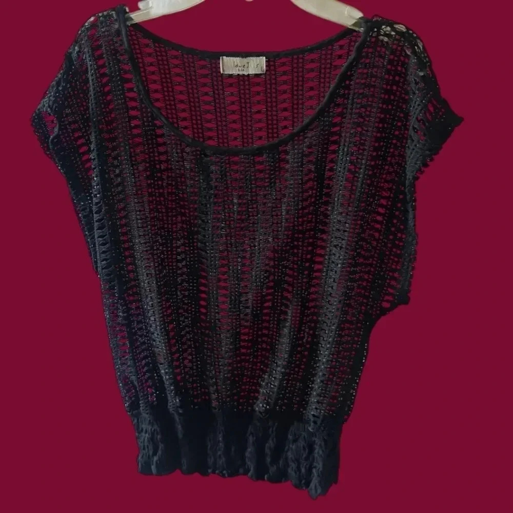 Love j black lace top size small